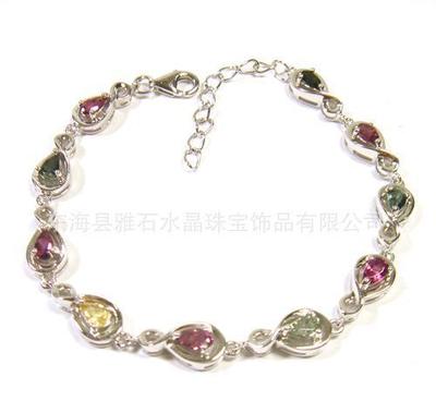 925银镀白金天然碧玺【心相依】手链 以珠宝之名，诉说相依之诺